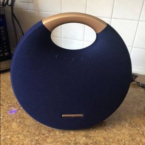 Bluetooth & portable speaker!! Blue & gold color!!